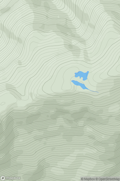 Thumbnail image for Druim Fada West Top [Glen Shiel to Loch Hourn and Loch Quoich] showing contour plot for surrounding peak